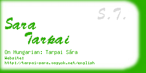 sara tarpai business card